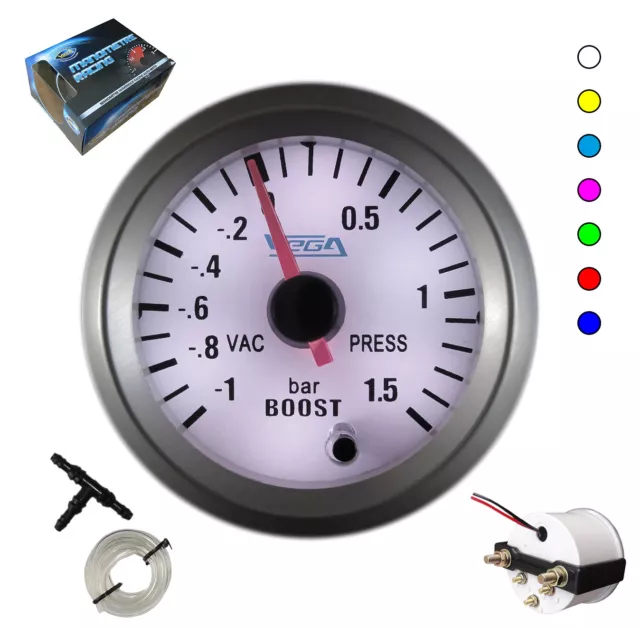 Manomètre VDO Pression Turbo 0-3 Bars Diamètre 52 Mécanique Fond Noir