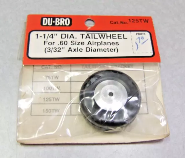 Du-Bro 125Tw 1-1/4" Tailwheel 3/32" Axle Rc Airplane Nos Usa