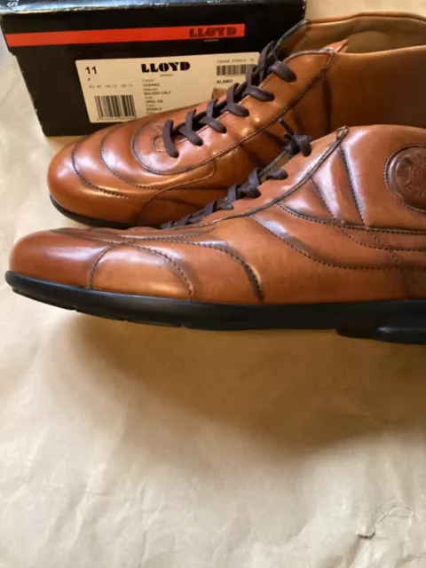 LLOYD Sneaker Herren Halb-Schuhe Gr. 46 UK 11 Komfort Lederschuhe Cognac Neu OVP