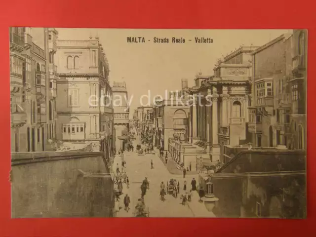 MALTA Strada Reale VALLETTA  OLD POSTCARD