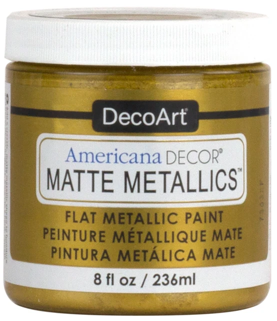 Paquete de 3 metales mate Americana Decor 8 oz oro -ADMMT-02