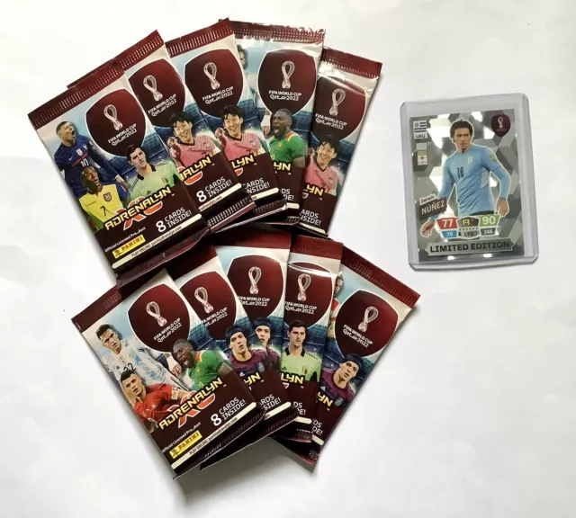 Carta Panini FIFA Coppa del Mondo 2022 Adrenalyn XL 10 Confezioni Sigillate + Edizione Limitata