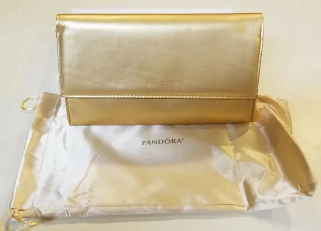 PANDORA 💫Limited Edition Gold SHINE Clutch Purse Jewerly Travel Bag RARE💫NEW