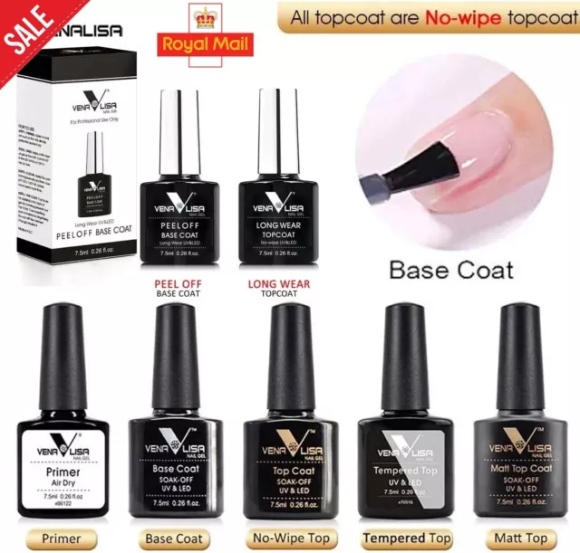 VENALISA Base Coat No Wipe Top Matte Top Primer UV LED Nail Gel Polish Soak Off