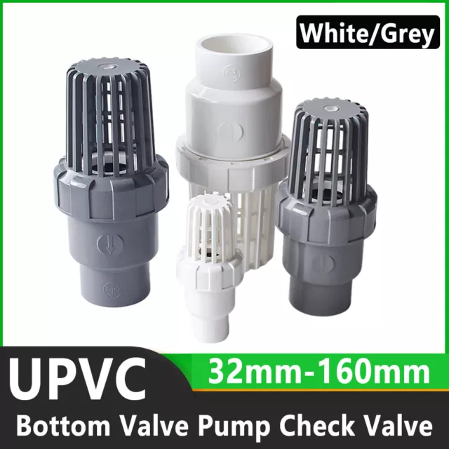 PVC Valve Bottom Valve White/Grey Water Adhesive Fittings Suction Pump Strainer