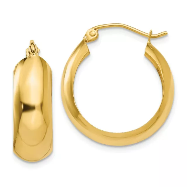 14K 14KT YELLOW Gold Hoop Earrings 14mm X 7mm $288.00 - PicClick