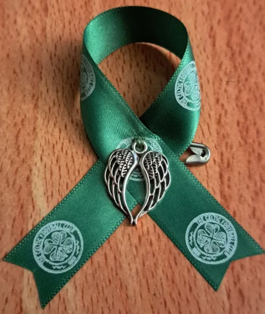 Celtic FC Logo Only Memorial Ribbon with Angel Wings