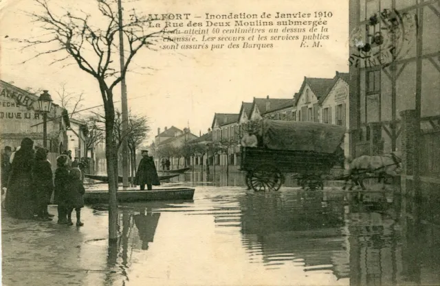 HOUSES ALFORT A Alfort Floodation January 1910 Rue des Deux Moulins submerged