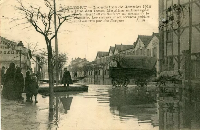 MAISONS ALFORT A Alfort Inondation Janvier 1910 Rue des Deux Moulins submergée