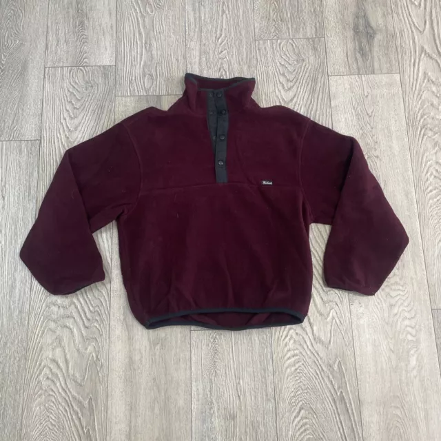 Woolrich Fleece Mens Medium Maroon Rugged Outdoorwear Pullover