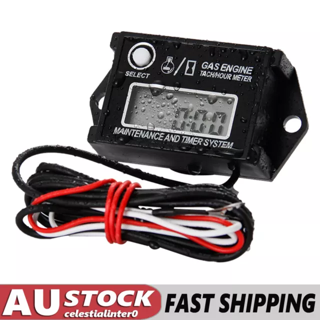 Digital Tachometer Gas Engine Tach/Hour Meter RPM Tester for 2/4 Stroke Engine