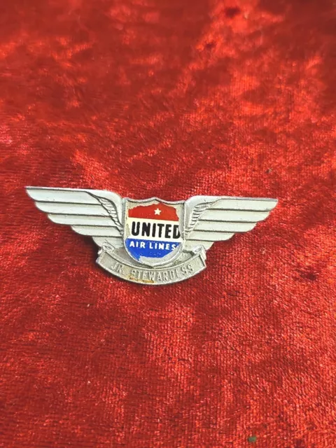 Vintage United Airlines Junior Stewardess Cast Metal Pin