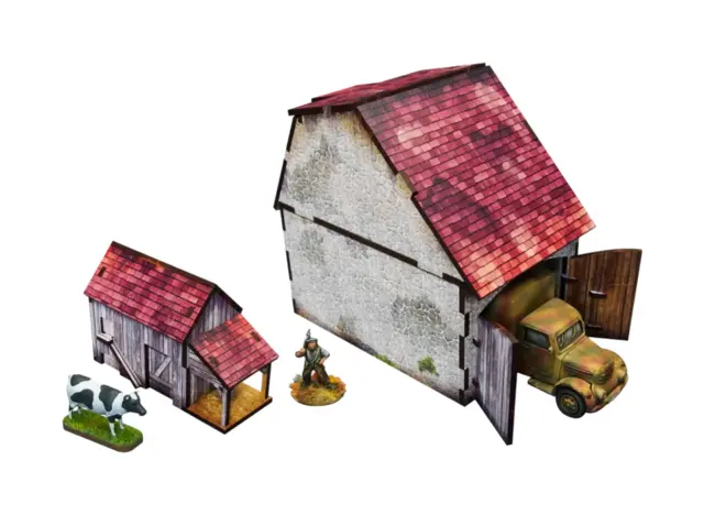 Warlord Games Bolt Action Pre-Painted WWII Normandy Coach House wi Chicken Coop