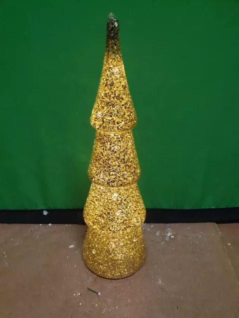 Mercury Glass Christmas Tree Festive  Decoration Gold-tone