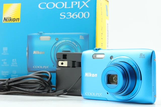 [Near MINT] Nikon COOLPIX S3600 Blue 20.0MP Compact Digital Camera From JAPAN
