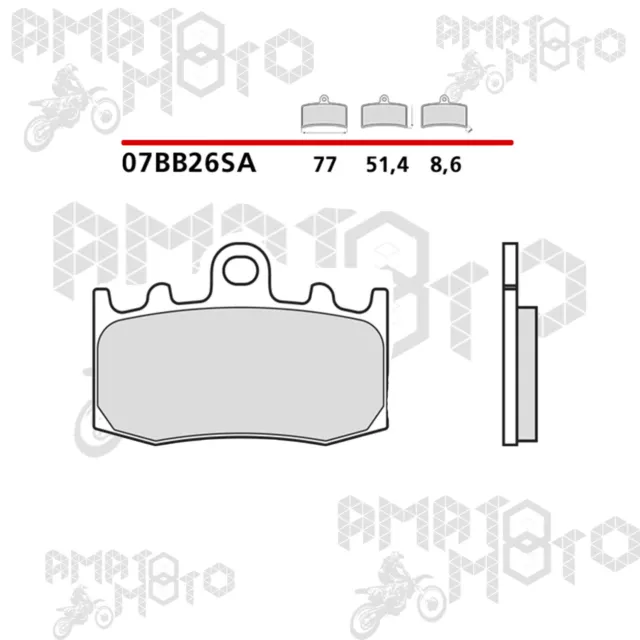 07Bb26Sa Kit Pastiglie Brembo Sinter Anteriori Per Bmw R Gs 1150 2002 - 2003