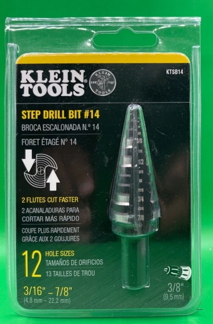 Klein Tools KTSB14 3/16" -7/8" Step Drill Bit (3/8") - SEALED