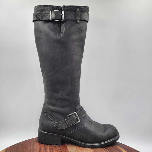 CLARKS SOMERSET BARLEY Ray Boots Women s 7M Black Suede Over the Knee Tall Heel 46.82 PicClick UK
