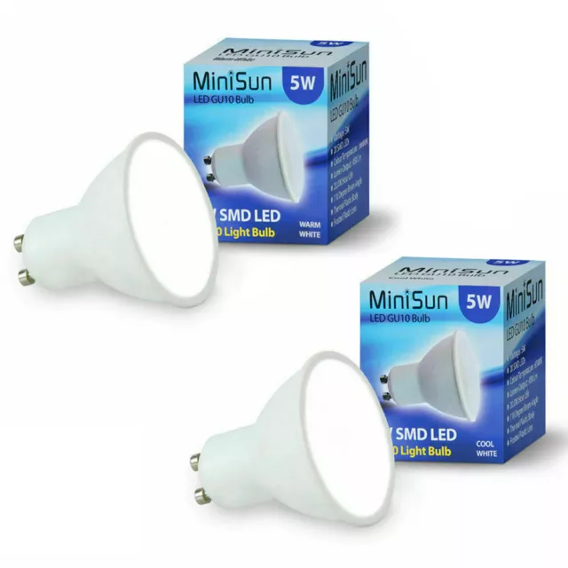 GU10 LED Bulbs Spot Light Lamps Warm Cool Day White Down Lights Lightbulbs