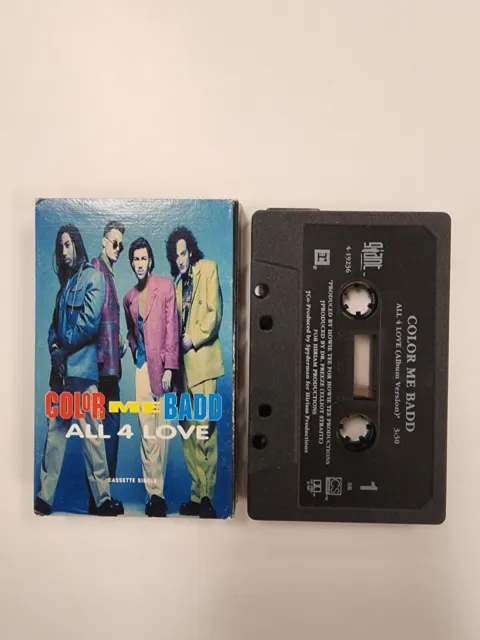 Color Me Badd All 4 Love Cassette Single Album Versions From CMB Album w/Sleeve