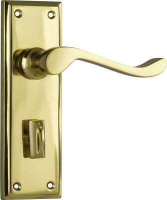 privacy set polished brass camden lever handles &backplates,152 x 50 mm 1076P