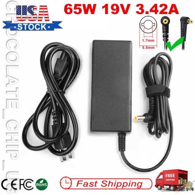 19V 3.42A 65W Charger AC Adapter for ACER Aspire Laptop 5.5*1.7mm Power Supply