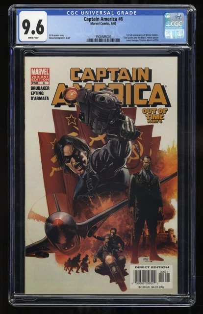Captain America (2005) #6 CGC NM+ 9.6 White Pages 1st Appearance Winter Soldier!