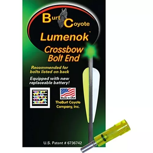 Burt Coyote GTF3G Lumenok Green Gold Tip Flat Archery Crossbow Nocks 3 Pack