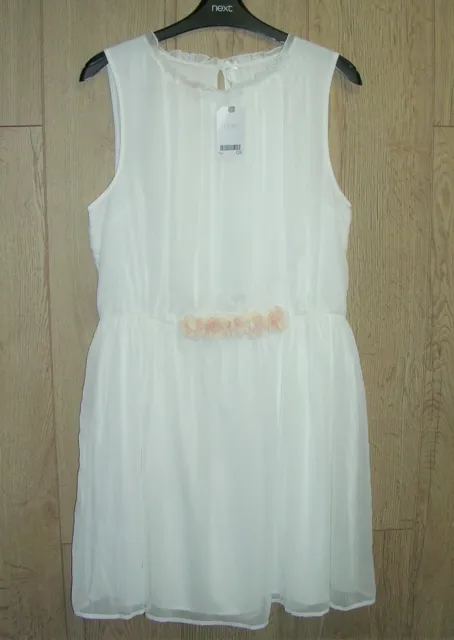 BNWT NEXT Girls White Grecian Style Gown Dress Party Age 15 NEW RRP £26