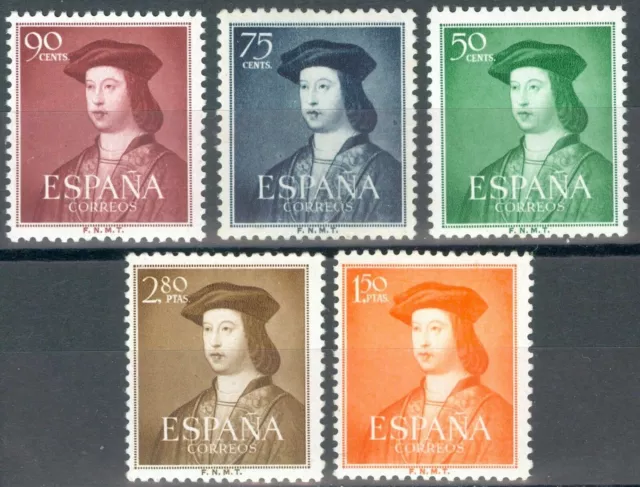 Edifil 1106/10** - Fernando El Católico - Serie Completa - Mnh España 1952