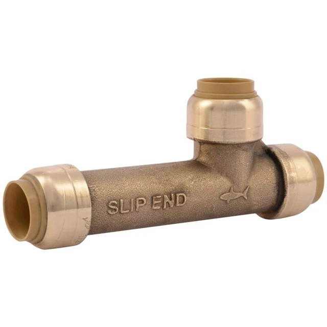 Sharkbite 1/2 X 1/2 X 1/2'' Push To Connect Brass Push Slip Tee