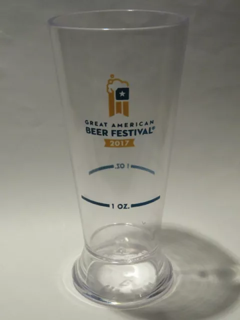 FEST Glass: 2017 GABF = Great American Beer Festival Plastic Taster - Denver, CO