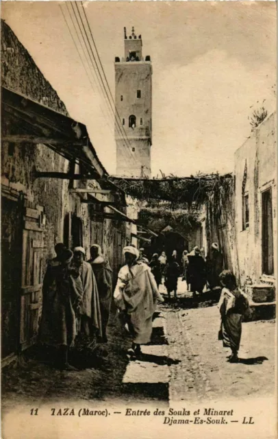 CPA AK Taza - Entree des Souks et Minaret Djama-Es-Souk MAROC (963866)