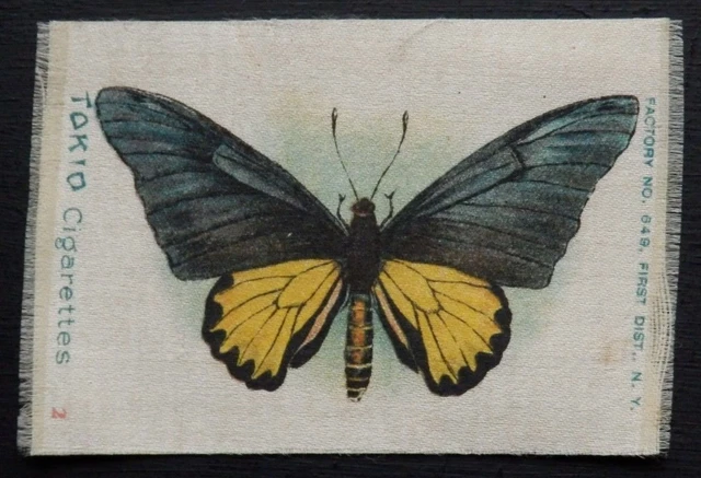BUTTERFLIES and MOTHS Set 2Ac Blue American Tobacco SILK issued c1910