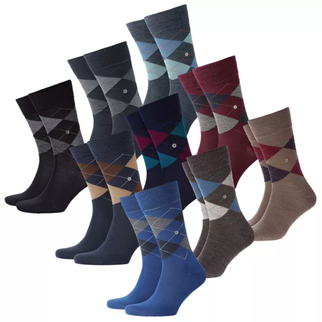 Burlington Homme Chaussettes Edimbourg 2er Multipack 40-46 à Carreaux 75% Laine