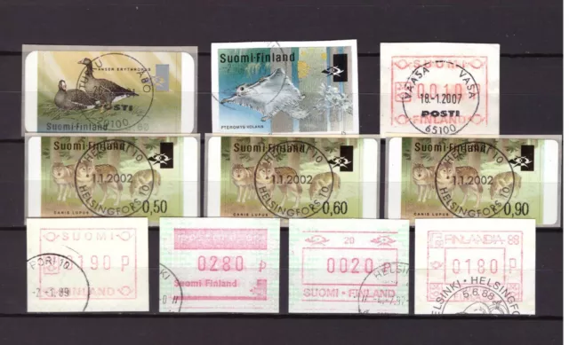 Finnland: Lot von 10 versch. oo ATM-Werten.  KW: 23 M€