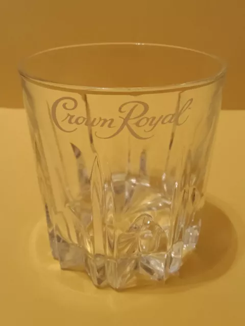 CROWN ROYAL 3-1/2" Diamond Cut Rocks Whiskey Glass Made in Italy