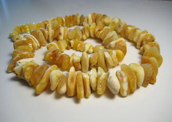 Raw Butterscotch White Natural Baltic Amber Necklace 42 gr. Gemstone !!!