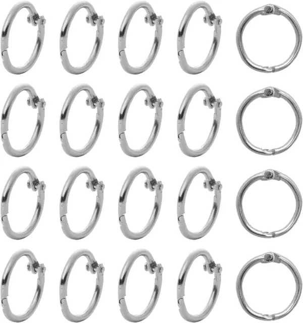 20 Stück Bücher Ringe Binder Ringe, 20Mm Metall Ringe Lose Blatt Buch Ringe Ring