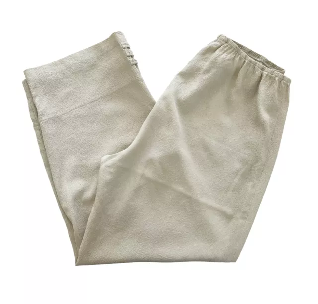 Citron Santa Monica Womens Size 3X Taper Pants 100% Silk Crinkle