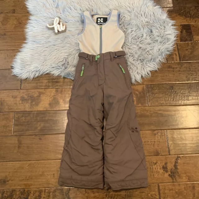 XMTN Kids Ski Suit Size 6 Vest Pants Brown Tan Fleece Vest