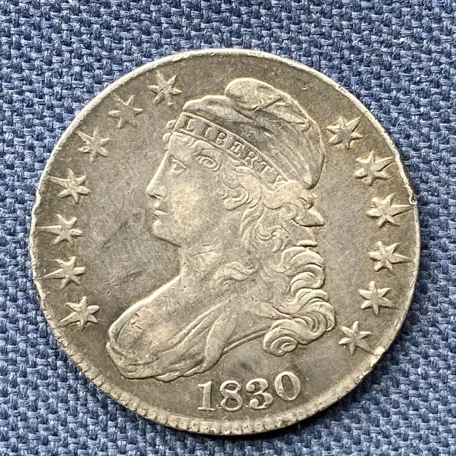 A 1830 Capped. Bust Lettered Edge .  Silver Half Dollar