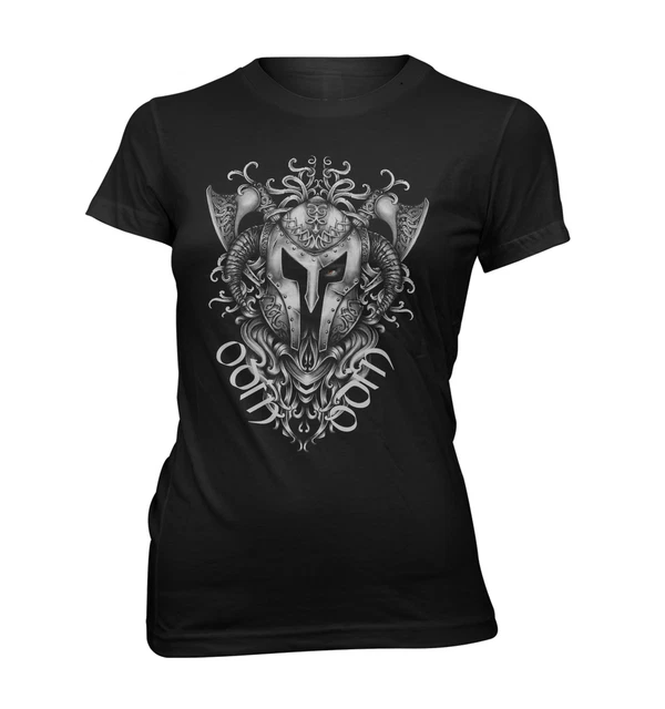 Neverless Maglietta Donna Odino Dio Vichingo Valhalla – Slim Fit In Cotone 100%, Stampe Mitologia Nordica, Taglie XS-XXL, Nero - 2