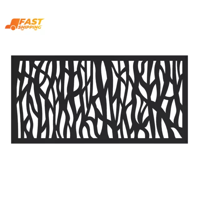 2 Ft. X 4 Ft. Sprig Black Polypropylene Decorative Screen Panel