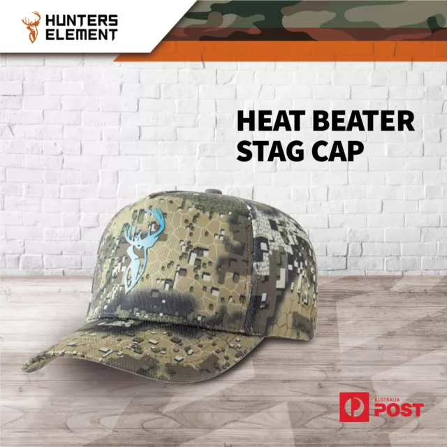 Hunters Element Camo Heat Beater Stag Hunting Cap Hat Mesh Fabric Headwear