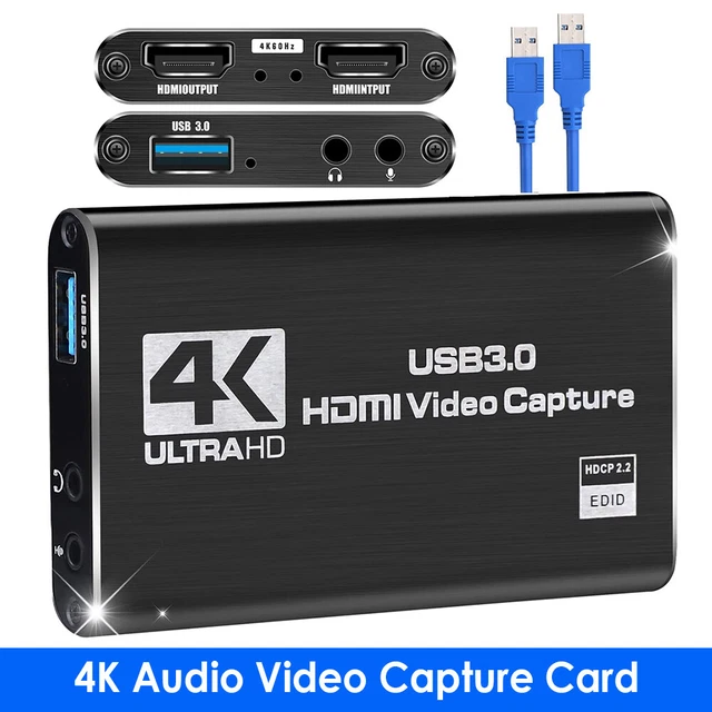 4K Audio Video Capture Card, USB 3.0 HDMI Video Capture Device Full HD