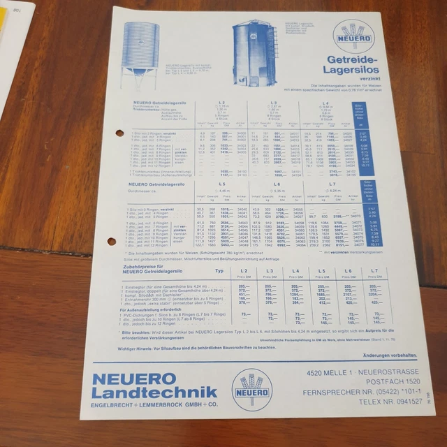 NEUERO Getreidelagersilos Schlepper Traktor Prospekt Landmaschinen a NEUERO Getreidelagersilos Schlepper Traktor Prospekt Landmaschinen a