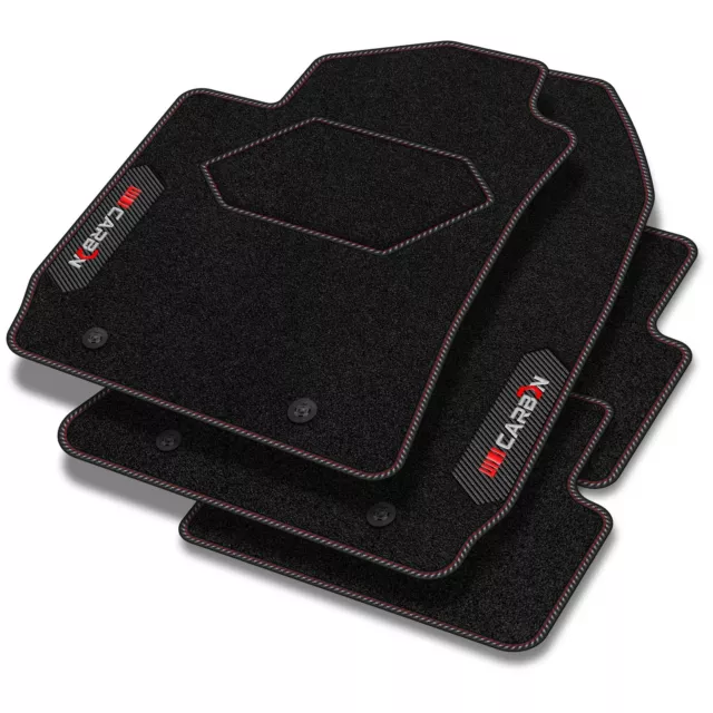 SK25-2 Tapis Sol Velour CARBON™ Rouge pour Skoda Octavia IV depuis 2019 moquette