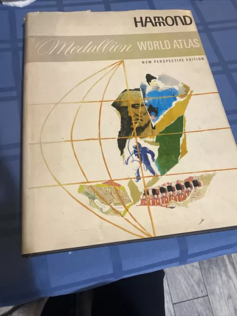 1969 Hammond's Medallion World Atlas - Great Color Maps - 11.5" X 15"