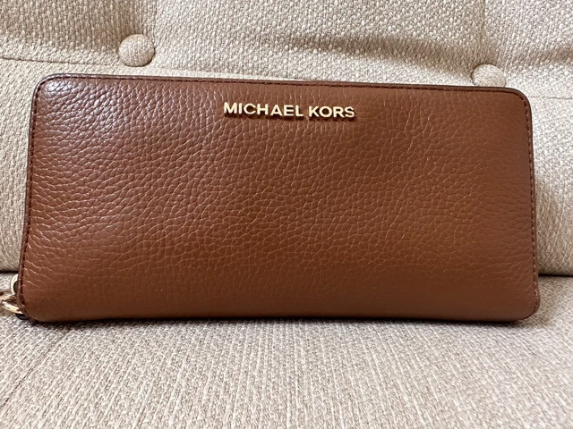 Michael Kors Jet Set Travel Large Travel Continental Wristlet Wallet Brown